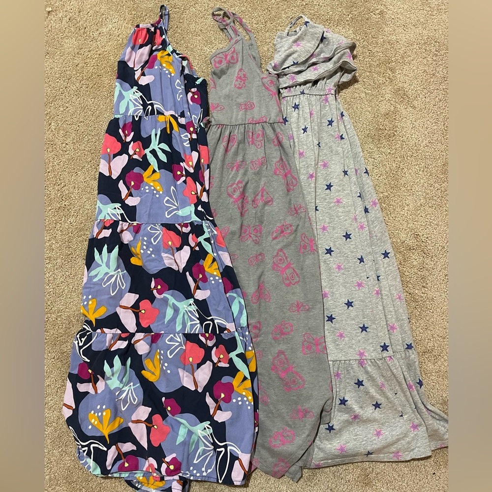 Lot of 3 Cat and Jack Girls Large Maxi Dresses
